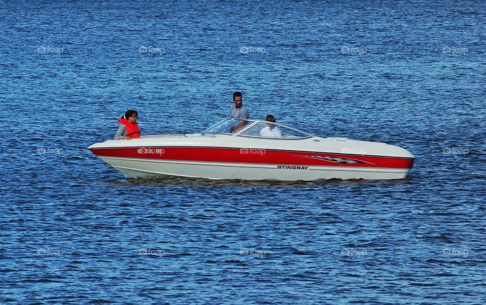 red white river boat by delvec