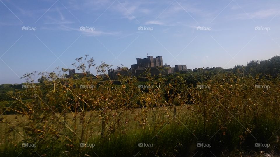 Castle on the White Cliffs of Dover, England