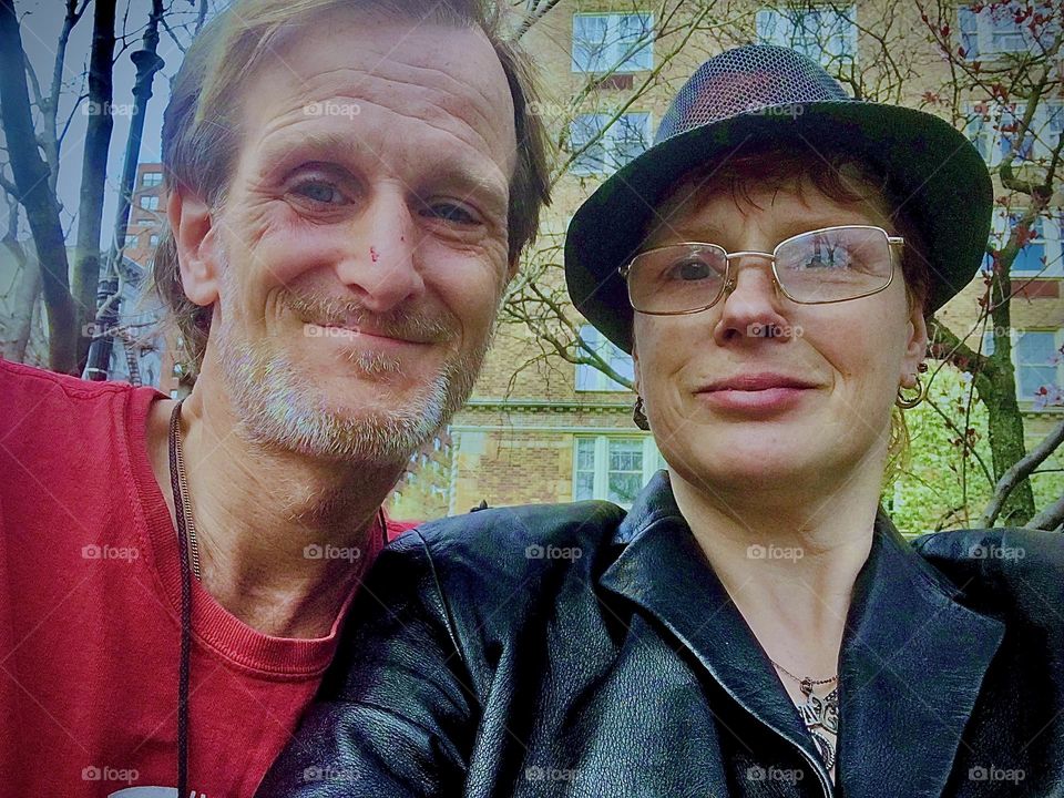 „Timothy Trespas“ and I, „Petra Schiller“ wait for a friend in the „West Village“ of „Manhattan“ so we can shower ever since our gym memberships don’t accommodate that for us anymore due to COVID related restrictions. 2020. Hypnotic Productions