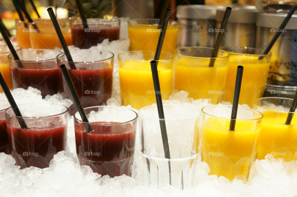 Close-up of refreshment drinks