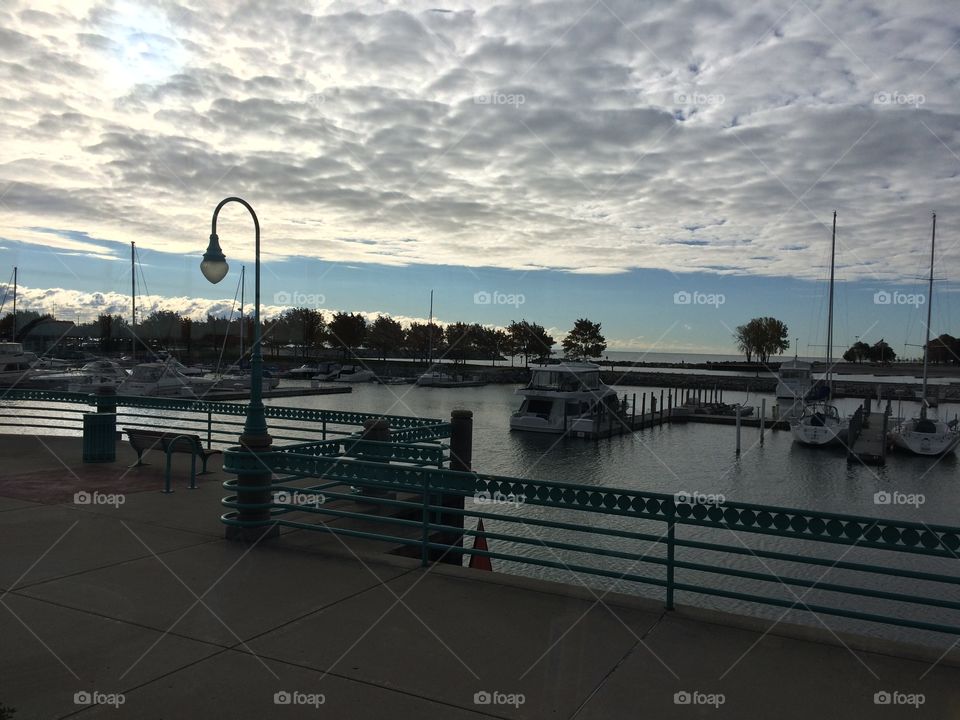 Racine Waterfront . Taken a cold fall morning in Racine Wisconsin 
