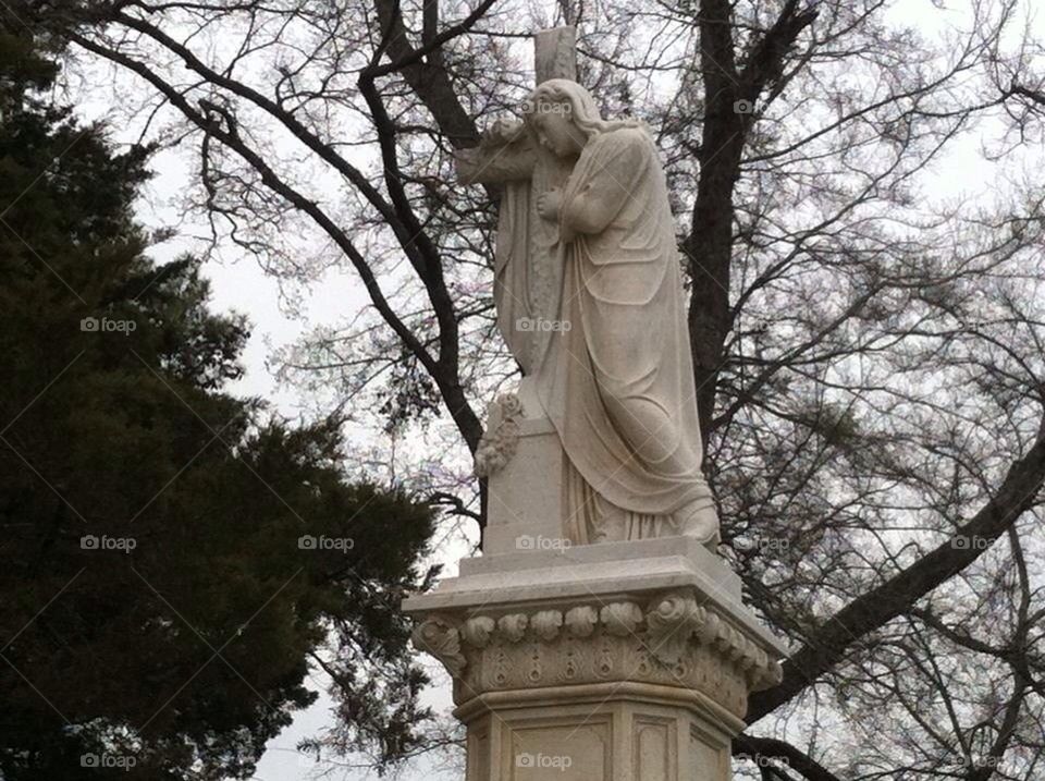 graveyard cross tombstone sculpture by Peppermint