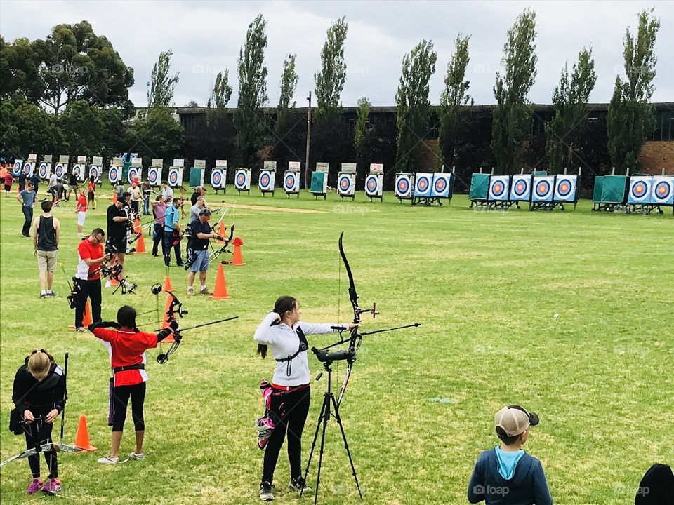 View of the people playing archery