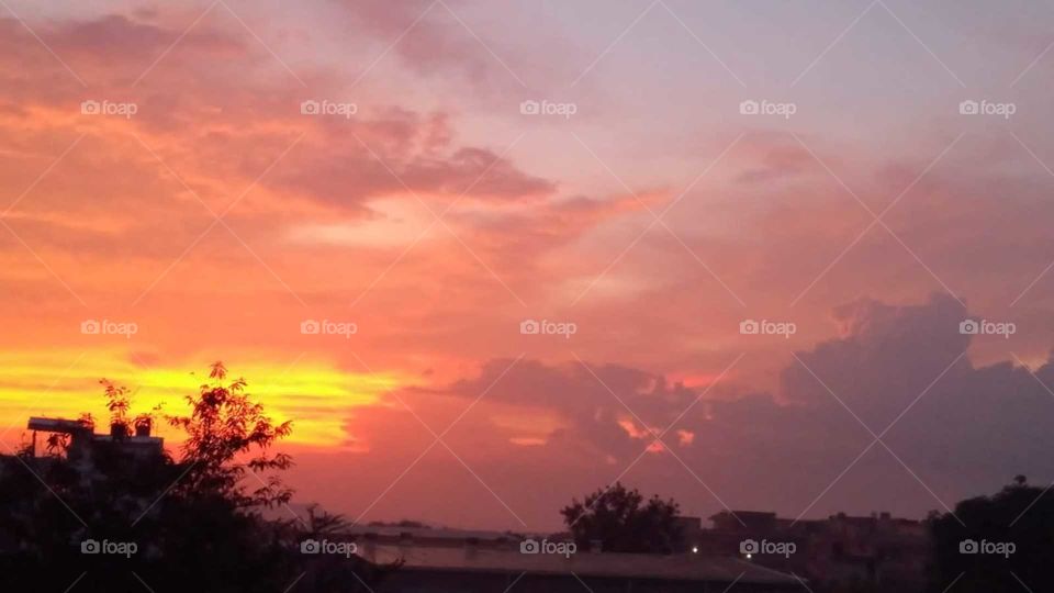 like a small fire in the sky