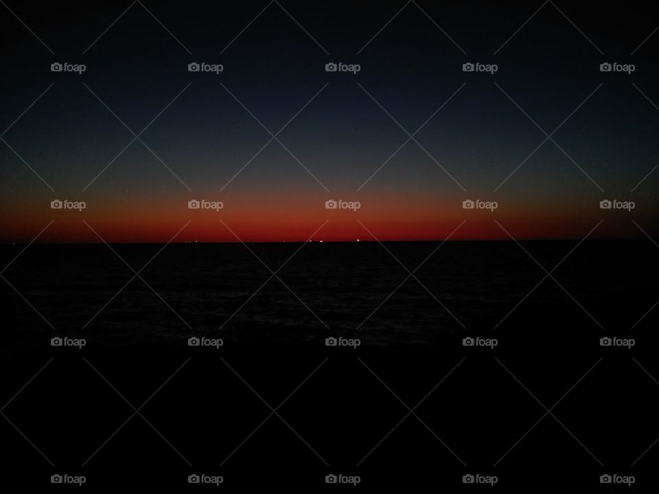 Sunset, Sea, Moon, Sun, Dusk