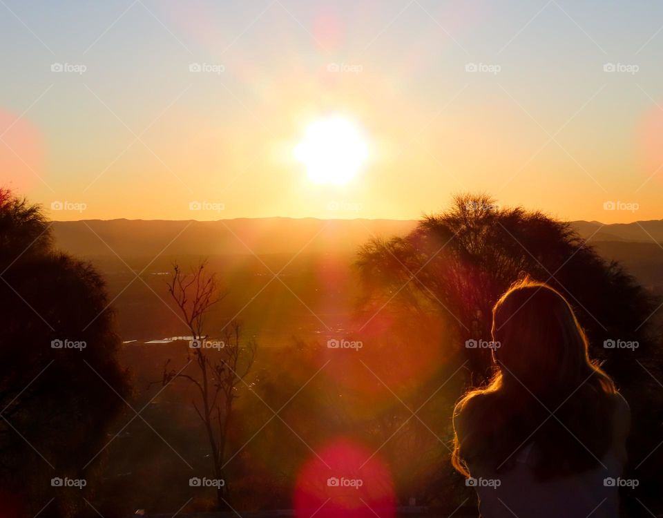 Mountain peak sunset 