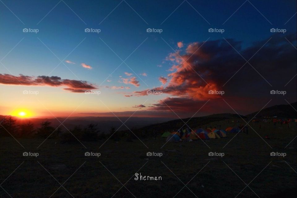 sunset hiking by Sherman