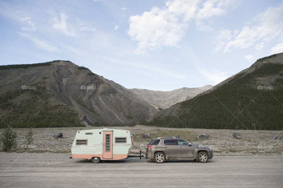 Travel Trailer in Mountains