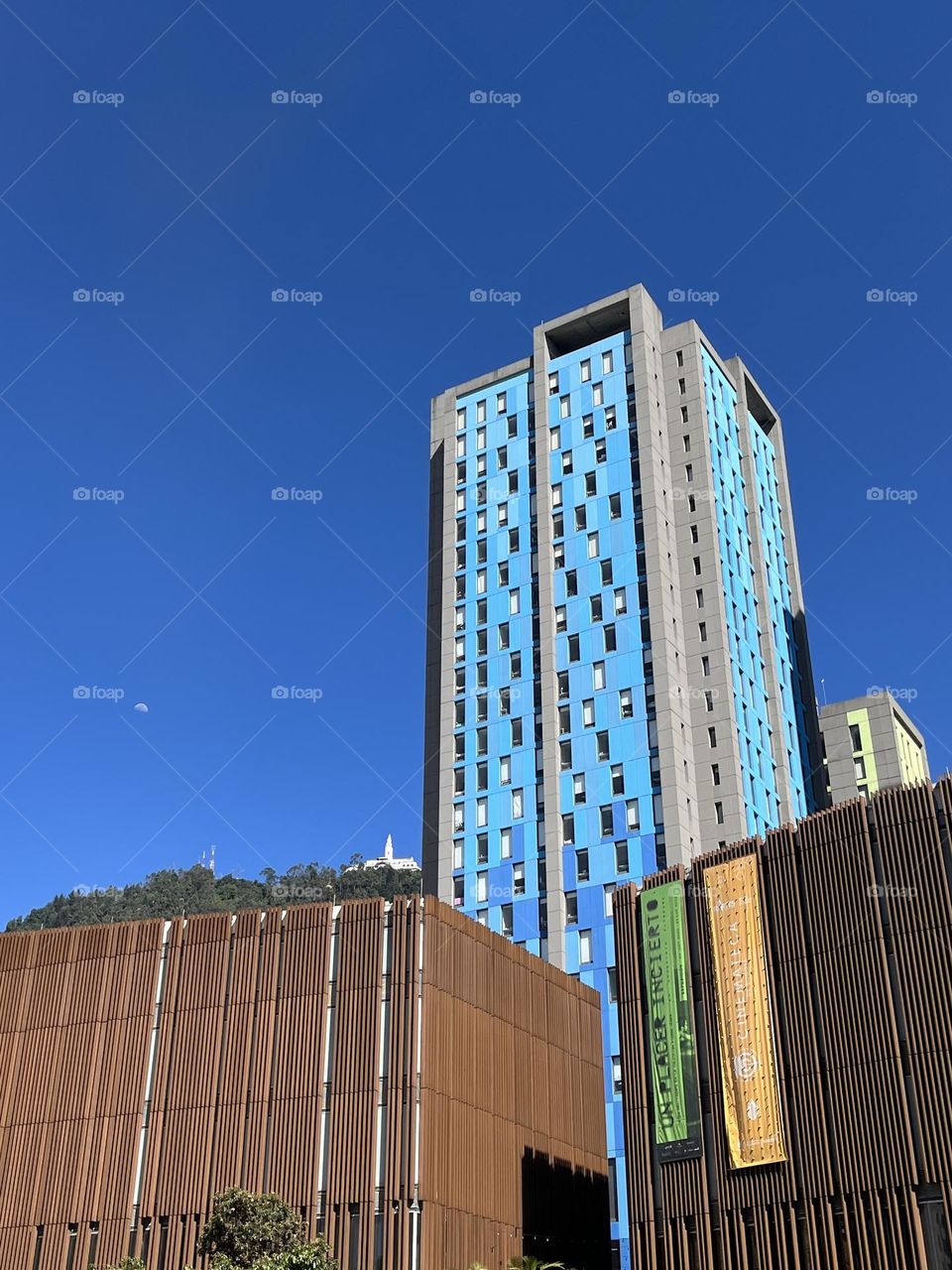 A church on the top of the mountain in a sunny day