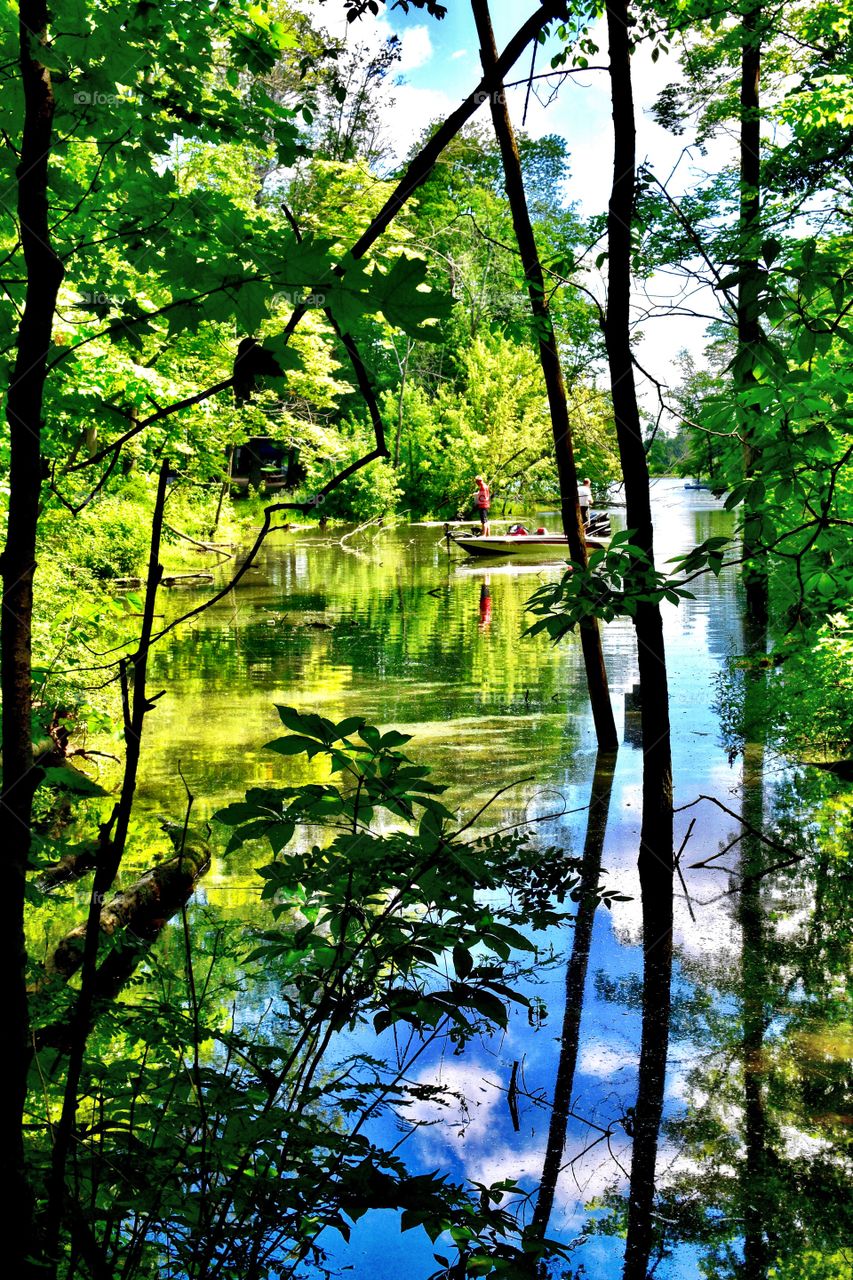 Beautiful summit lake state park in Indiana 
