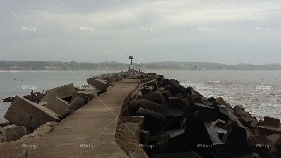 Dock on a cloudy day