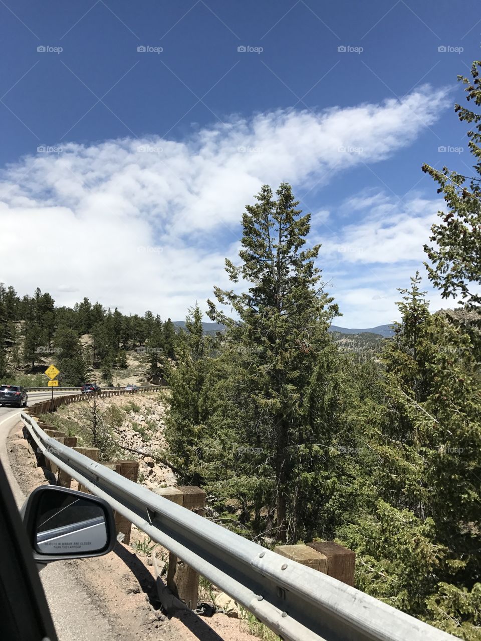 Driving up the Rocky Mountain trail