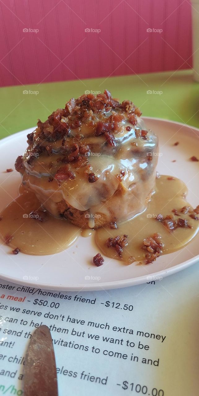 bacon covered cinnamon roll