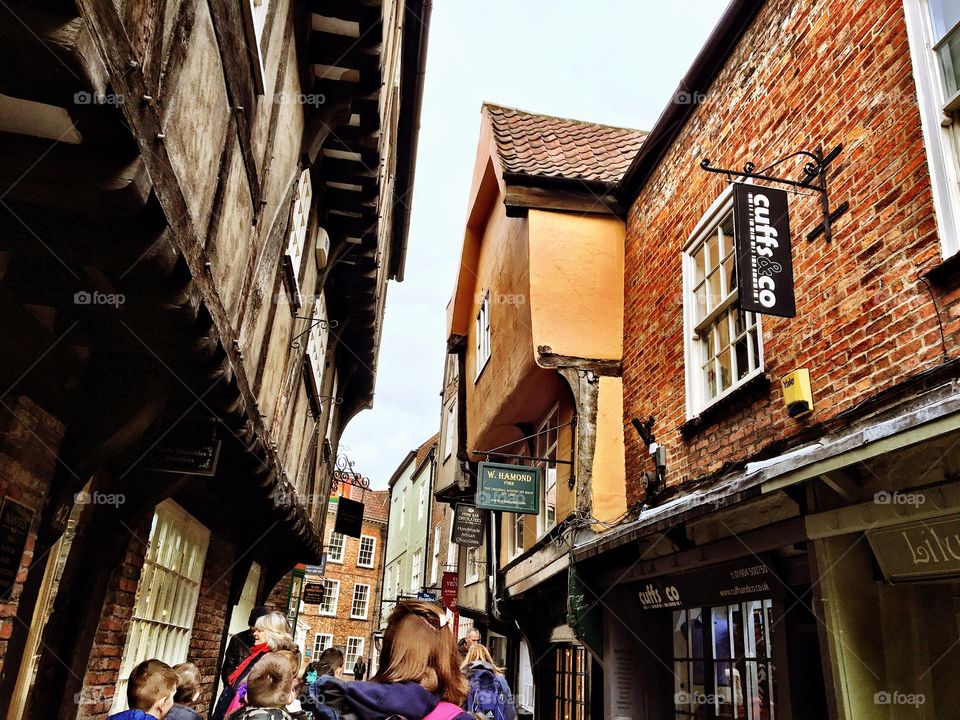 The oldest street in England. The Shambles in York, also featured in the Harry Potter movie. 