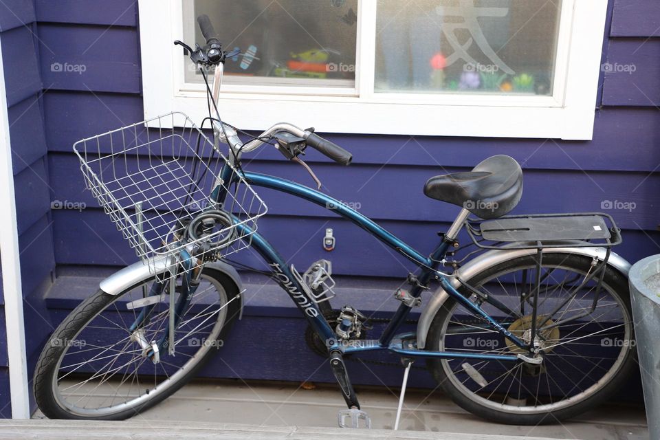 Bike parked by the window 