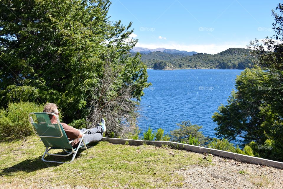 Man chilling at Lakeside