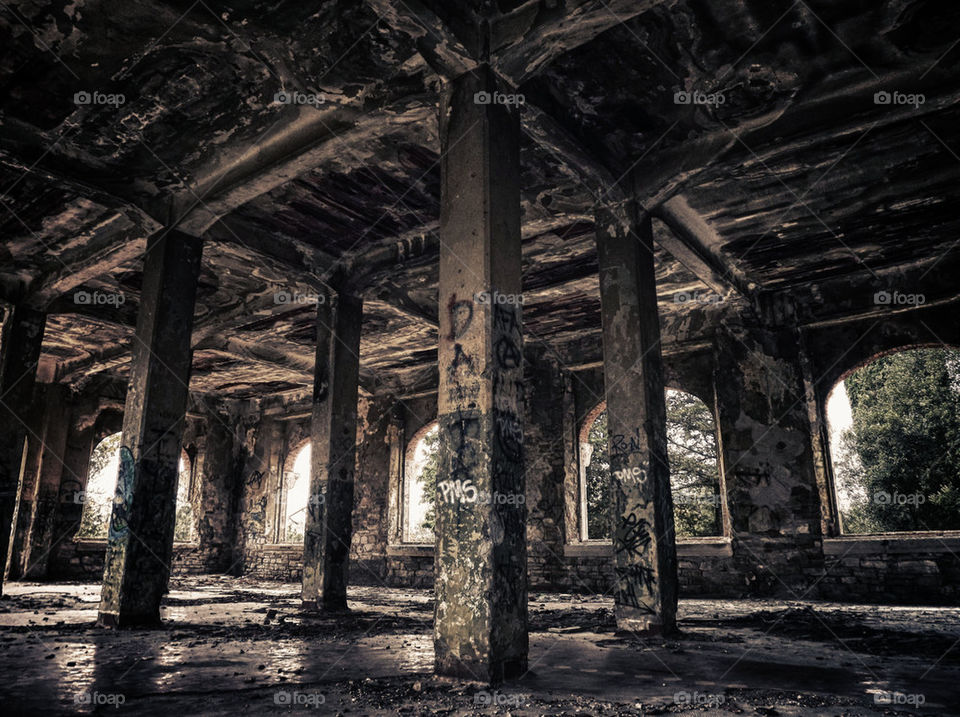 Interior of abandoned building