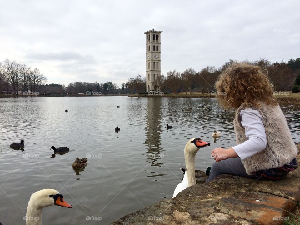 Two years old and not one ounce of fear while sharing her personal space with a couple of hungry swans. Her first time experiencing "let's go feed the ducks" turned into myself watching a beautiful soul trust in herself & fill up her boots with enough Cheerio's for everyone.