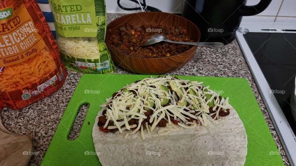 Home made beef enchilada