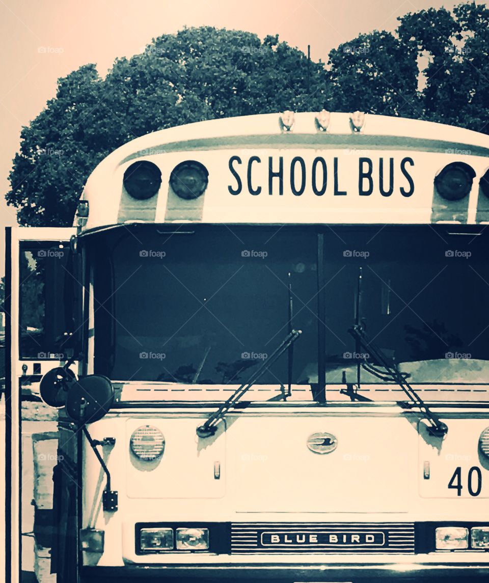 Retro Yellow school bus 