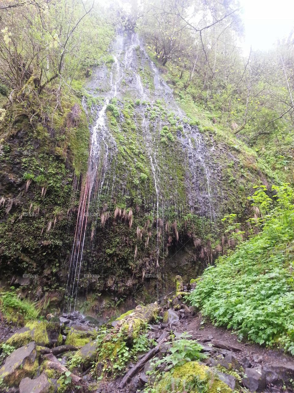 water running down the mountain