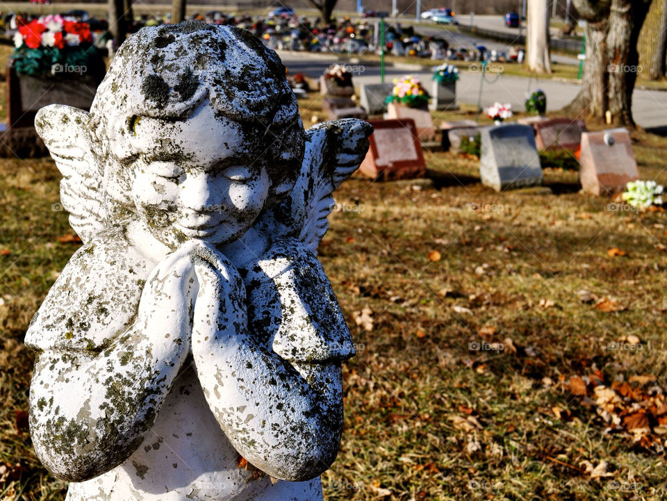 new castle indiana angel cement by refocusphoto