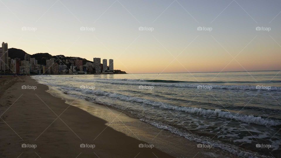 Beach#sunrise#buildings#sea