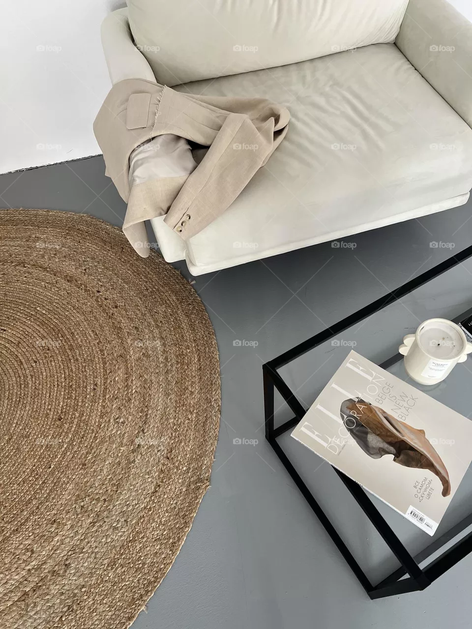 Stylish fashion boho photo studio minimalist interior
