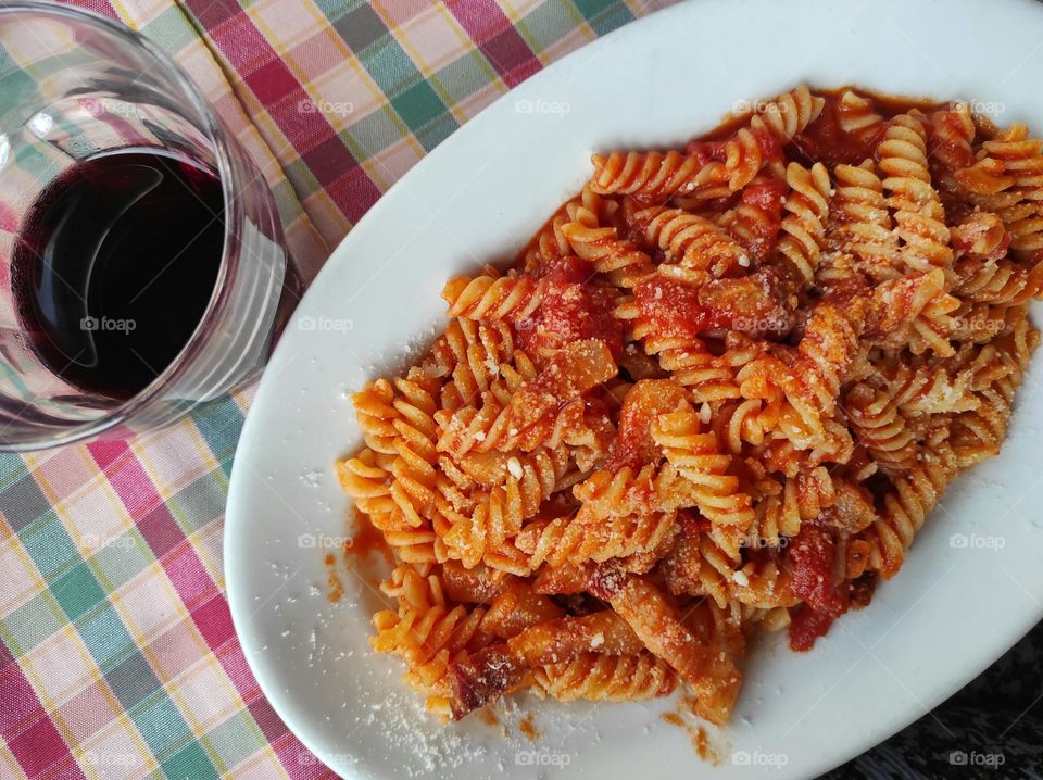 pasta alla matriciana typical of Rome