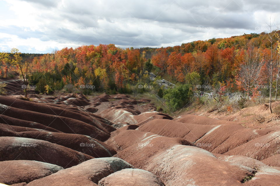 Badlands in autumn