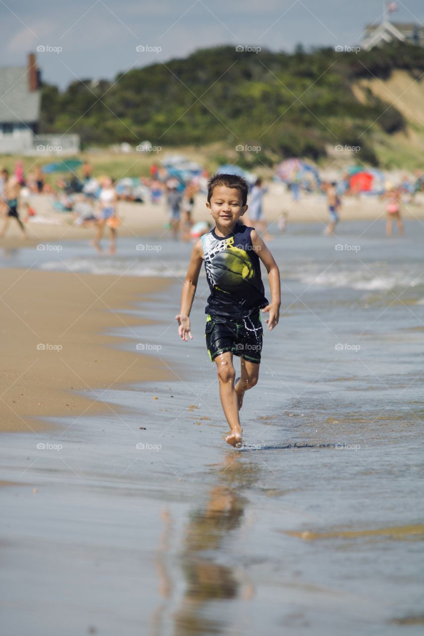 Running on the beach