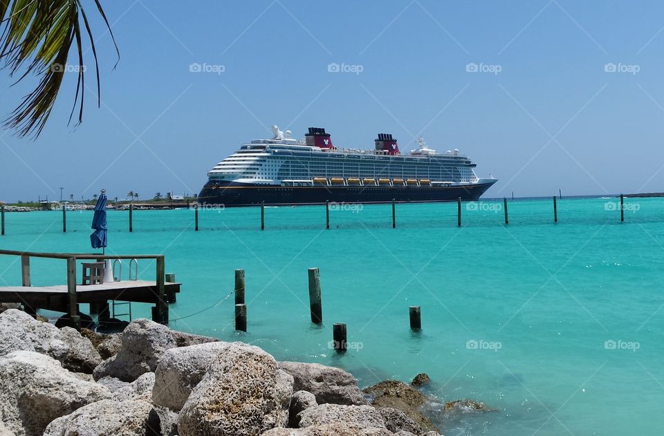 Disney Dream Ship. Taken at Disney's Castaway Cay