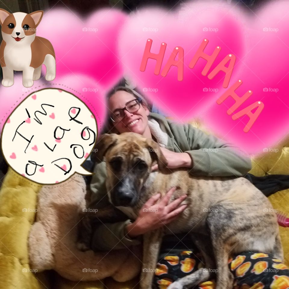 My german shepherd mastiff mix thinks she is a lap dog lol, I love her so much she is one of my best friends! We rescued her from the animal shelter and I'm working on making her my service animal. I have fibromyalgia and had L5S1 fusion surgery. So if I win I will be able to professionally trainer at least one session worth anyways.