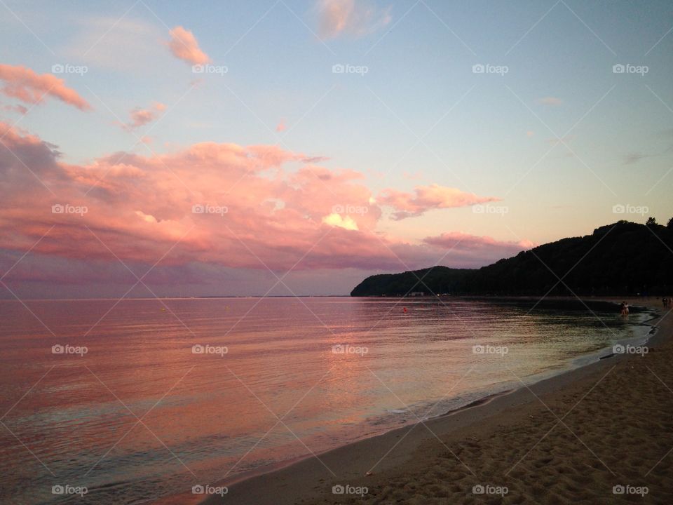 Sunset, Water, Beach, No Person, Dawn