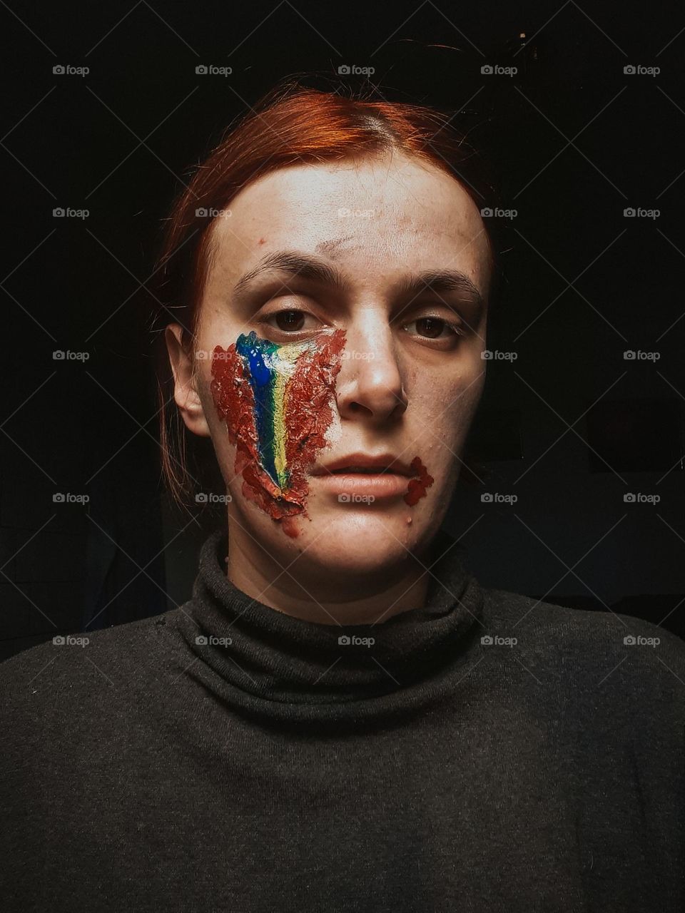 Portrait of a war-weary Ukrainian woman