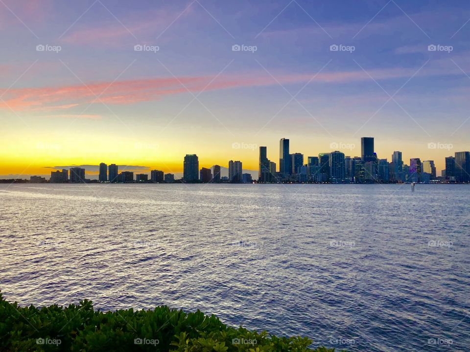 Miami Sunset from Rusty Pelican Key Biscane