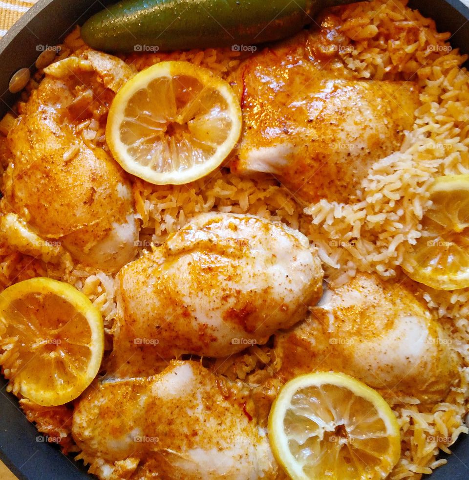 Chicken, rice and lemon