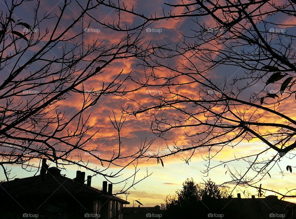 Unusually coloured clouds