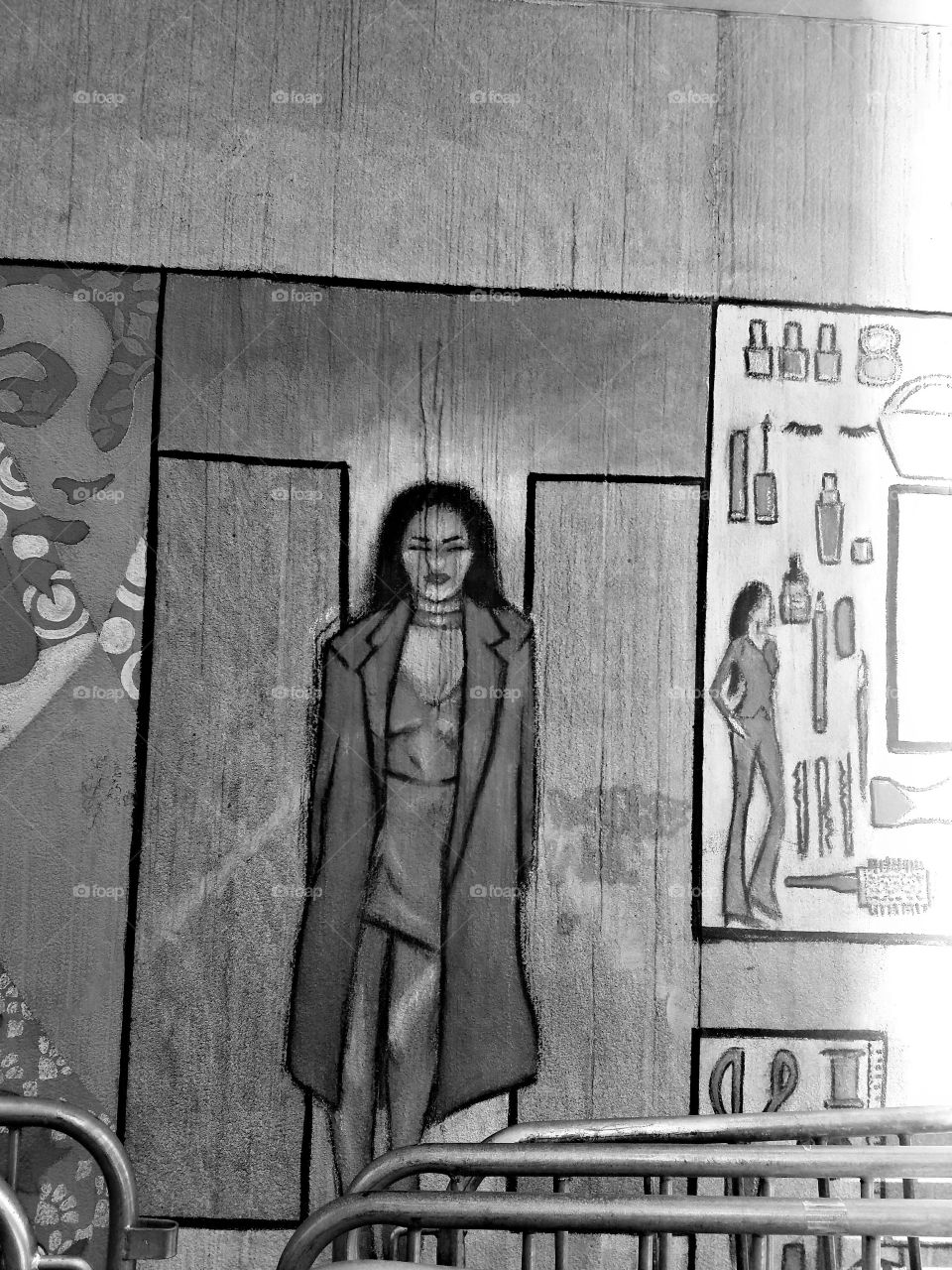 Midtown NYC - August 2017 - Taken on Android Phone - Galaxy S7 - Street Art on the wall outside FIT: Fashion Institute of Technology