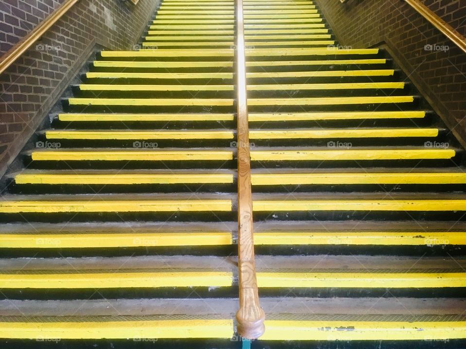 Stairs at Edgware London Underground Station, Middlesex 