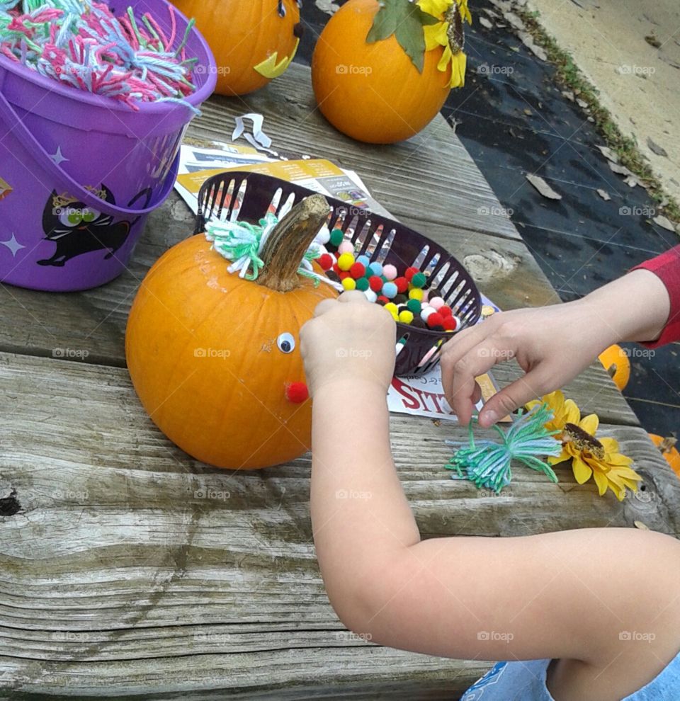 pumpkin patch decorating fun