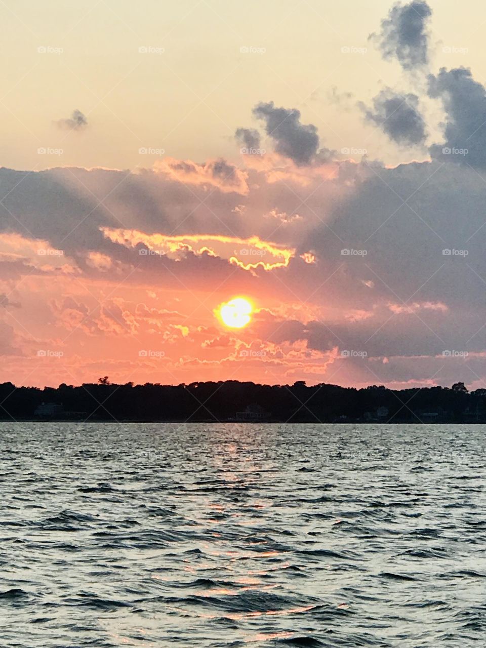 Pink sunset a natural spectacle, serene and beautiful. 