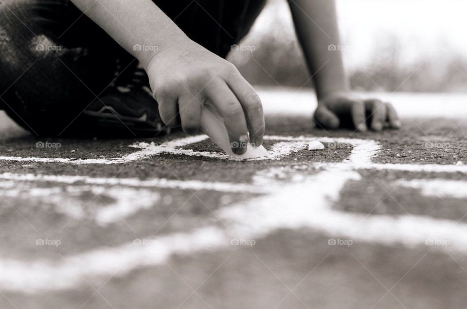 girl kid game chalk by sdanserson