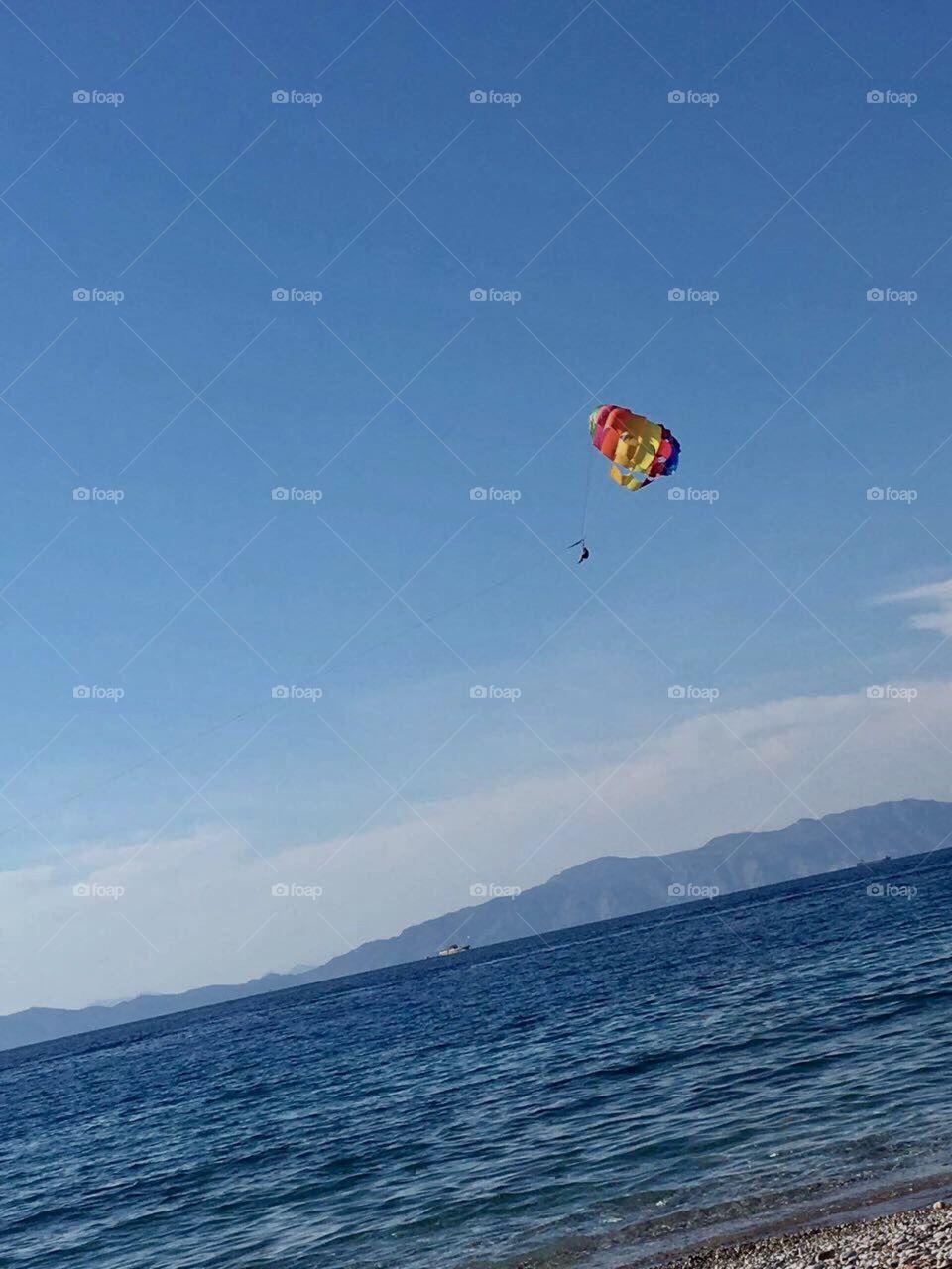Parachute over the sea