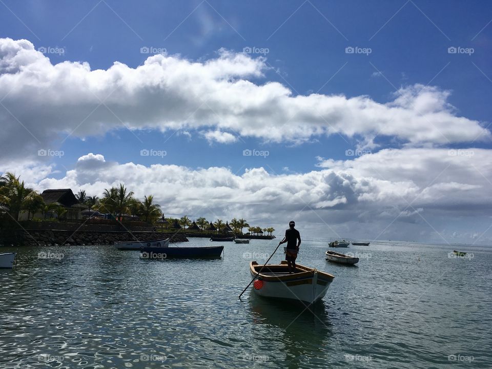 Boating in Mauritius.