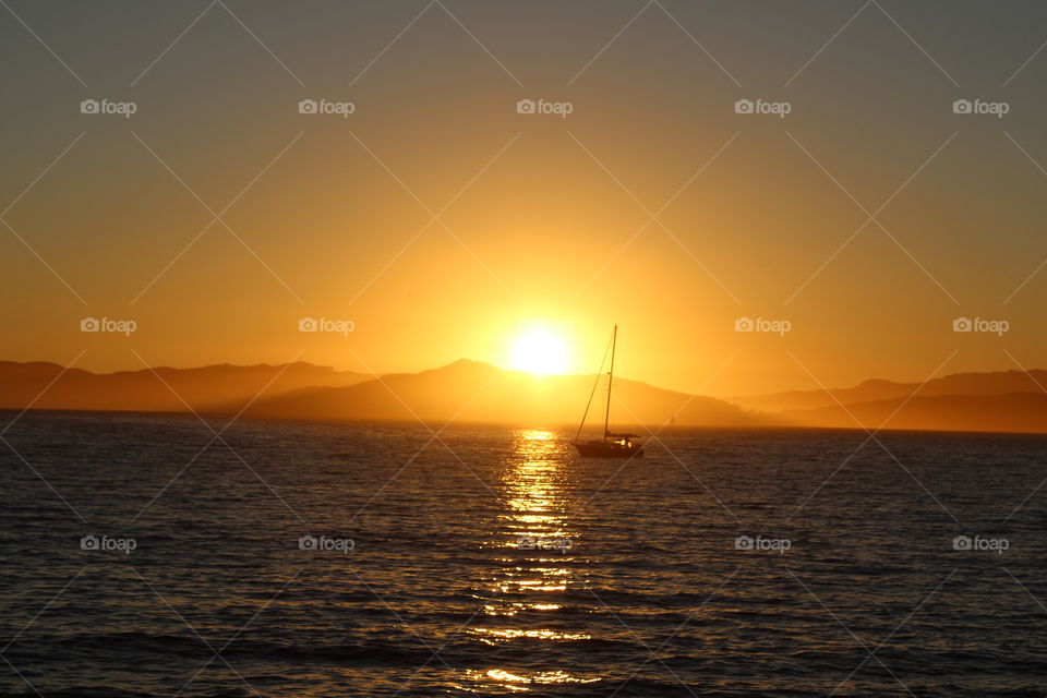 Sunset, Dawn, Sea, Ocean, Water