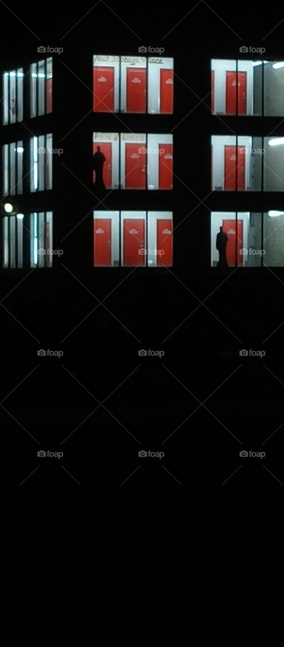 I spy with my little eye #SOMETHING RED a maniquin they're so big its like a giant in a little glass house