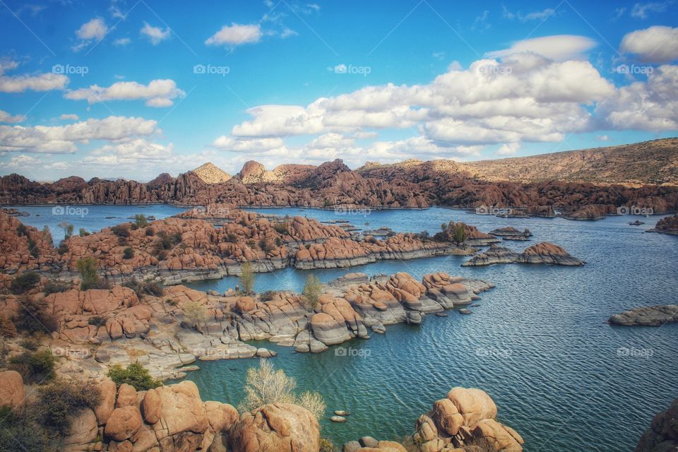 Watson Lake at Prescott Arizona - the natural formation of the rocks that surrounded the lake.