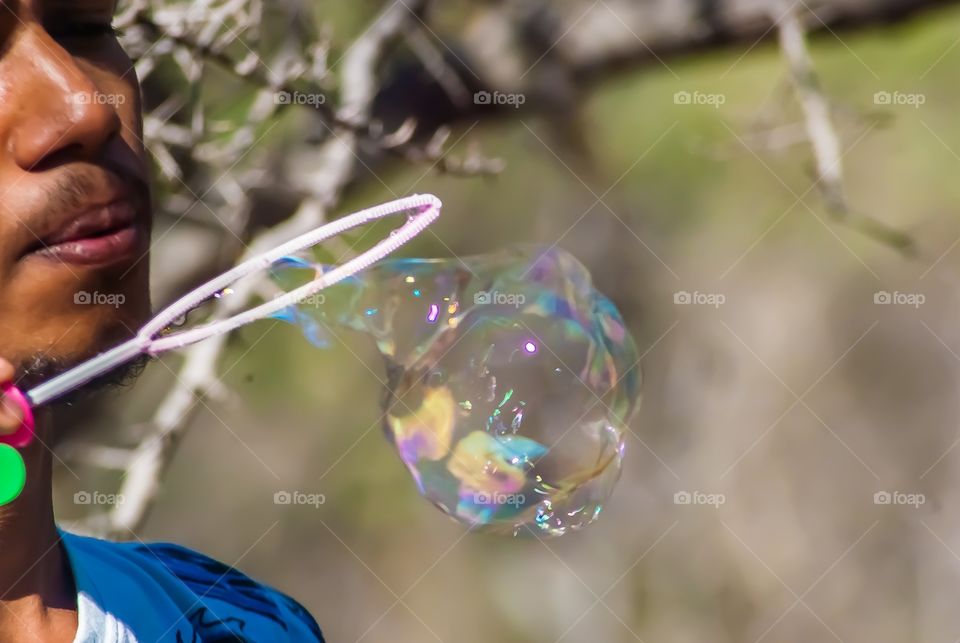 playing with bubbles 