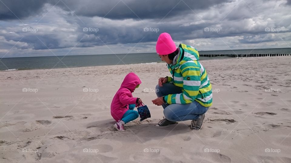 Playing on sand